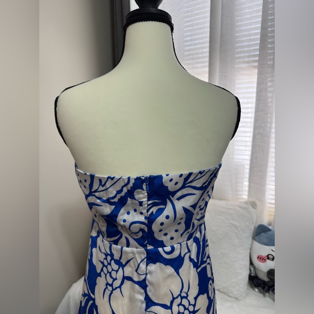 Paper Heart Strapless Blue Floral Maxi Dress | Size S - Picture 4 of 6